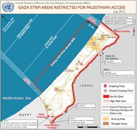 Gaza siege map