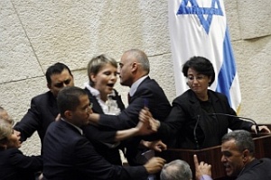 MK Zoabi attacked in the Knesset by violent Jews