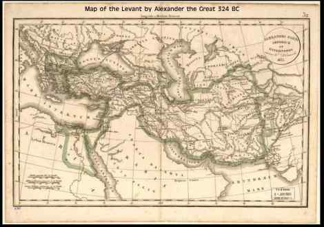 324 BC map by Alexander the Great of Levant